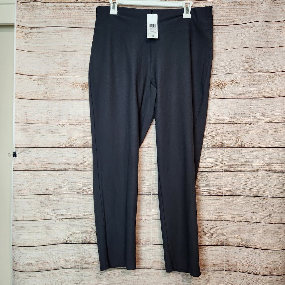 NEW Eileen Fisher Washable Stretch High-Waisted Slim Pant Gray Womens Size PL/PG